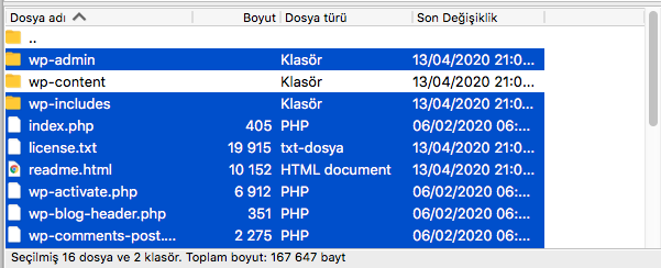 wordpress dosyaları