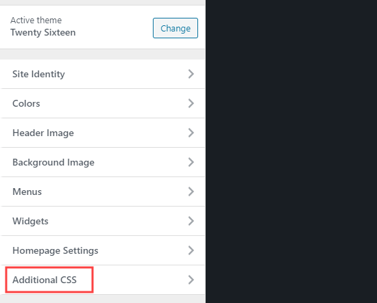 Tema Özelleştiriciye CSS Ekleme